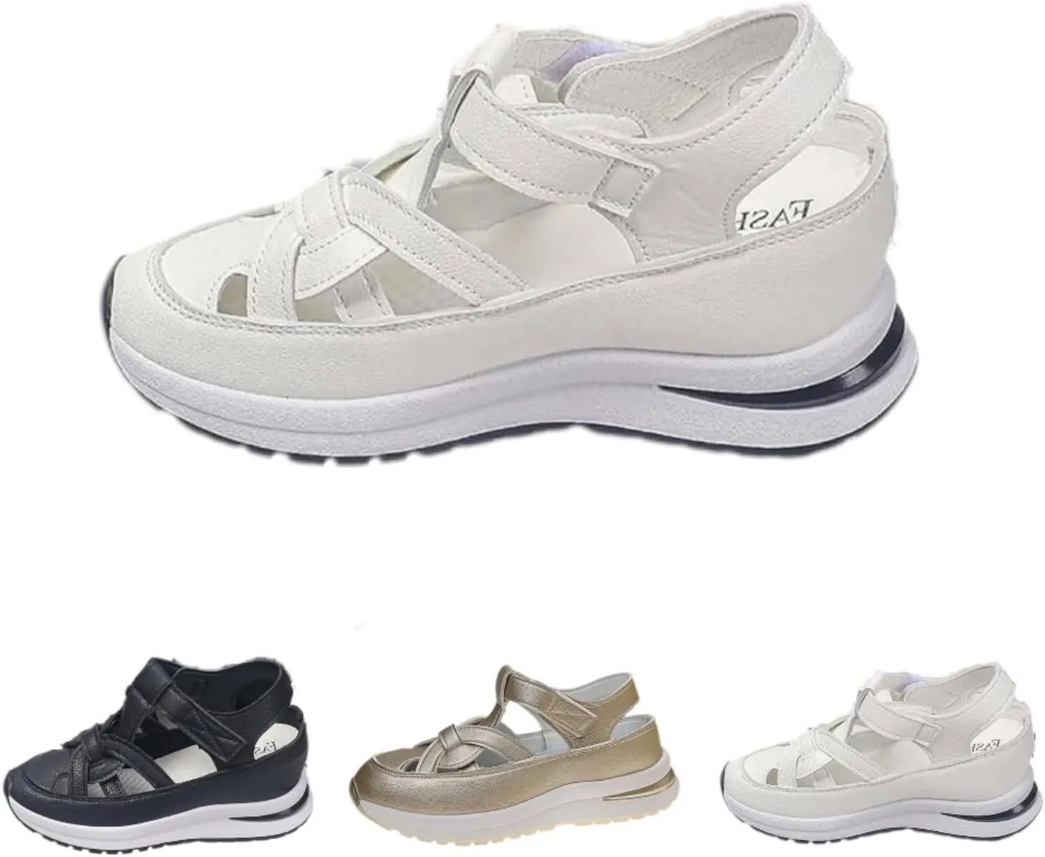 2025 Bomre Orthopedic Sandals, Women's Hollow Out Breathable Platform Wedge Sandals, Arch Support Closed Toe Shoes