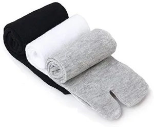 3 Pairs Bamboo Fiber Men Women Unisex Casual Sandal Split Two Toe Tabi Flip Flops Socks Elastic Free Size White   Grey   Black