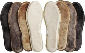 4 Pairs Thick Warm Shoe Inserts for Women Fleece Shearing Insoles for Women Faux Wool Insoles for Slipper Winter Warm Insoles for Boots, Womens 8 M US/Mens 7 M US