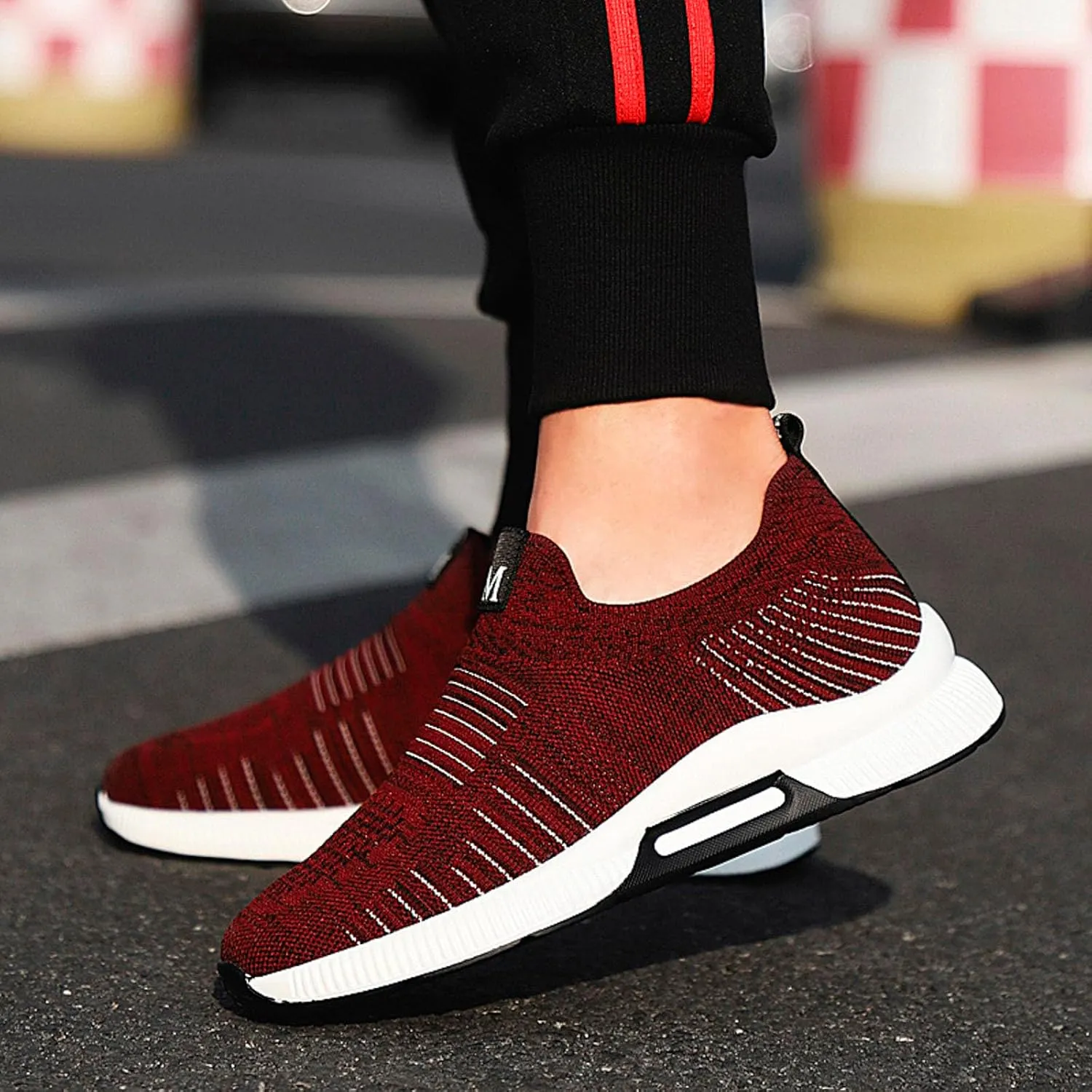 4cm Men's Elevator Shoes Men's Casual Mesh Trainers Lightweight Breathable Lace Up Sports Shoes with Sneaker Men Leather