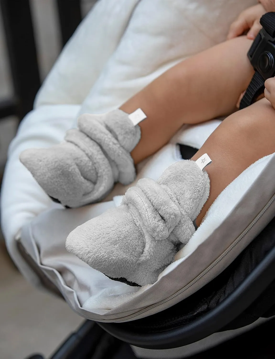 7AM Enfant Plush Baby Booties - Water Repellent Baby Shoes for Girls & Boys, Ultra Soft Winter Socks & Slippers for Infants