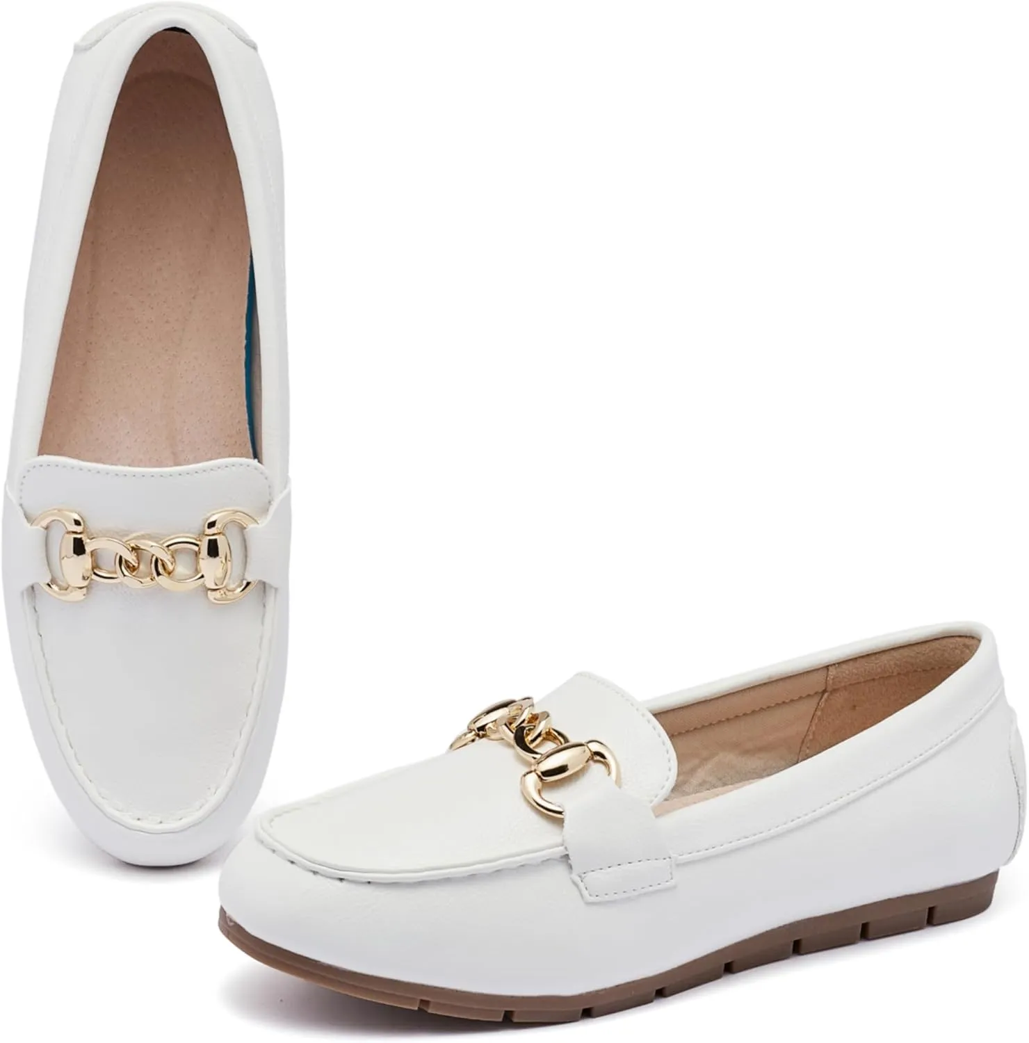 ABEJOJO Women's Loafer Shoes, Comfortable Slip on Casual Flat Penny Shoes for Walking, Driving, Dressy