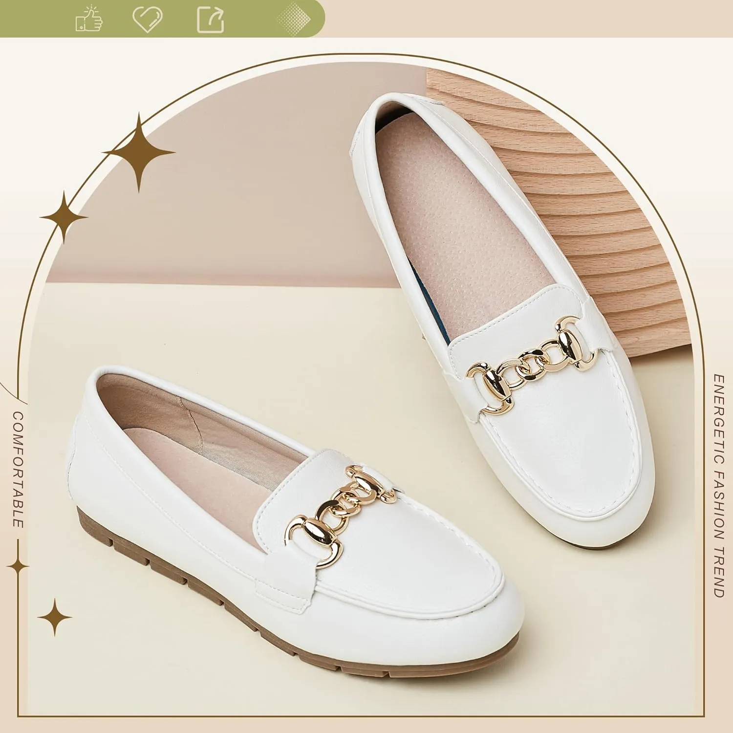 ABEJOJO Women's Loafer Shoes, Comfortable Slip on Casual Flat Penny Shoes for Walking, Driving, Dressy