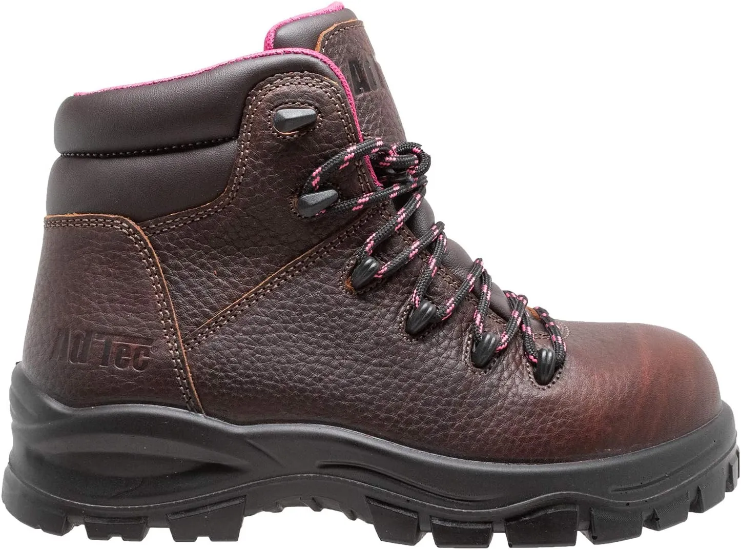 Ad Tec Women's 6 Inch Waterproof Soft Toe Work Boot, Full Grain Oiled Leather, Slip Resistant Rubber Outsole Brown Industrial