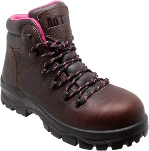 Ad Tec Women's 6 Inch Waterproof Soft Toe Work Boot, Full Grain Oiled Leather, Slip Resistant Rubber Outsole Brown Industrial