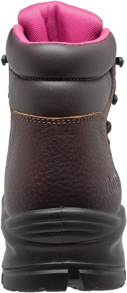 Ad Tec Women's 6 Inch Waterproof Soft Toe Work Boot, Full Grain Oiled Leather, Slip Resistant Rubber Outsole Brown Industrial