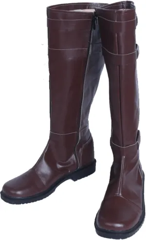 Adult Men Boots Cosplay Leather Boots Knee High Halloween Costume Shoes