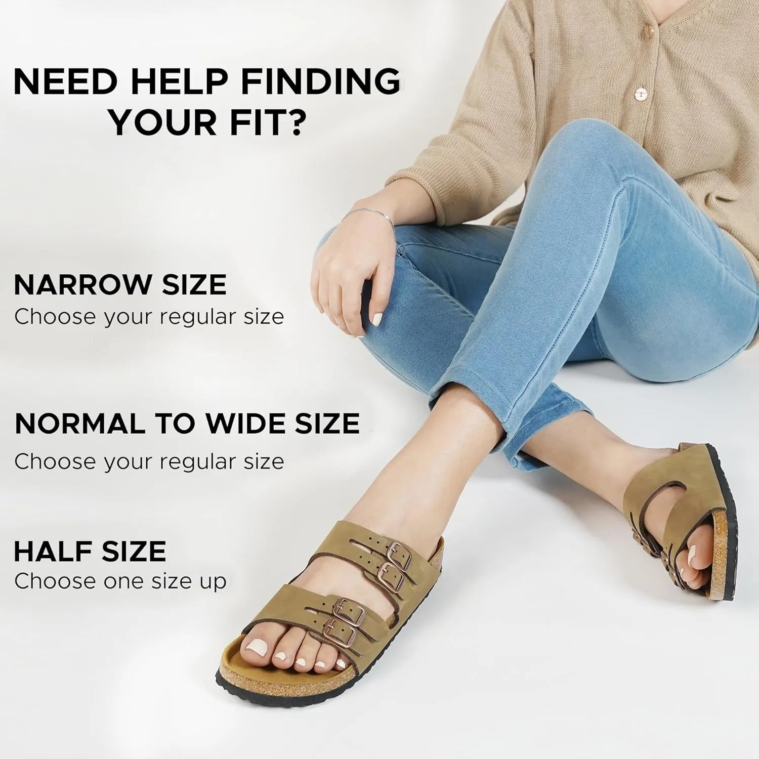 AEROTHOTIC Arch Support Recovery Slides for Women Comfy Memory Foam Cork Footbed Double Straps with Adjustable Buckle Slip on Beach Dressy Outdoor Ladies Sandals