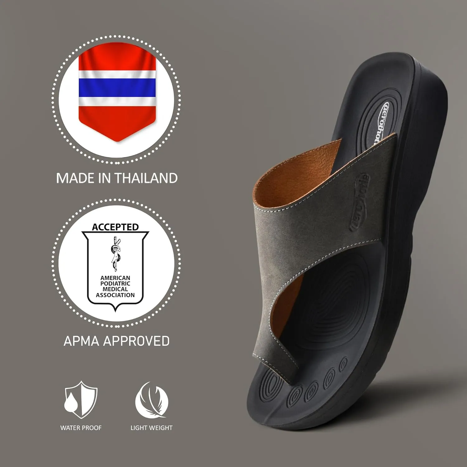 AEROTHOTIC Comfy Arch Support flip flops for women Split Toe Stylish Cushioned Strap with non-slip footbed Walking Dressy Sandals Indoor and Outdoor