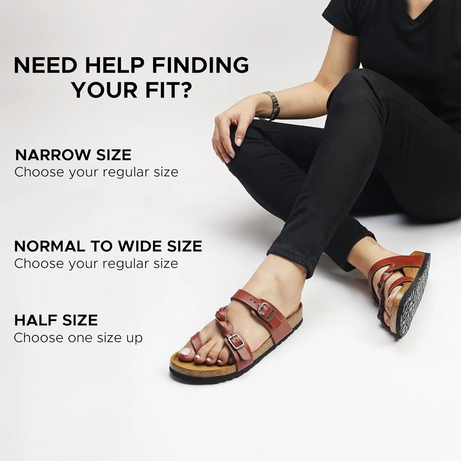 AEROTHOTIC Comfy Memory Foam Cork Sandals for Women Cute Dressy Adjustable Strappy Split Toe Slip On Vacation Essentials Women Footwear Open Toe Arch Support Slides