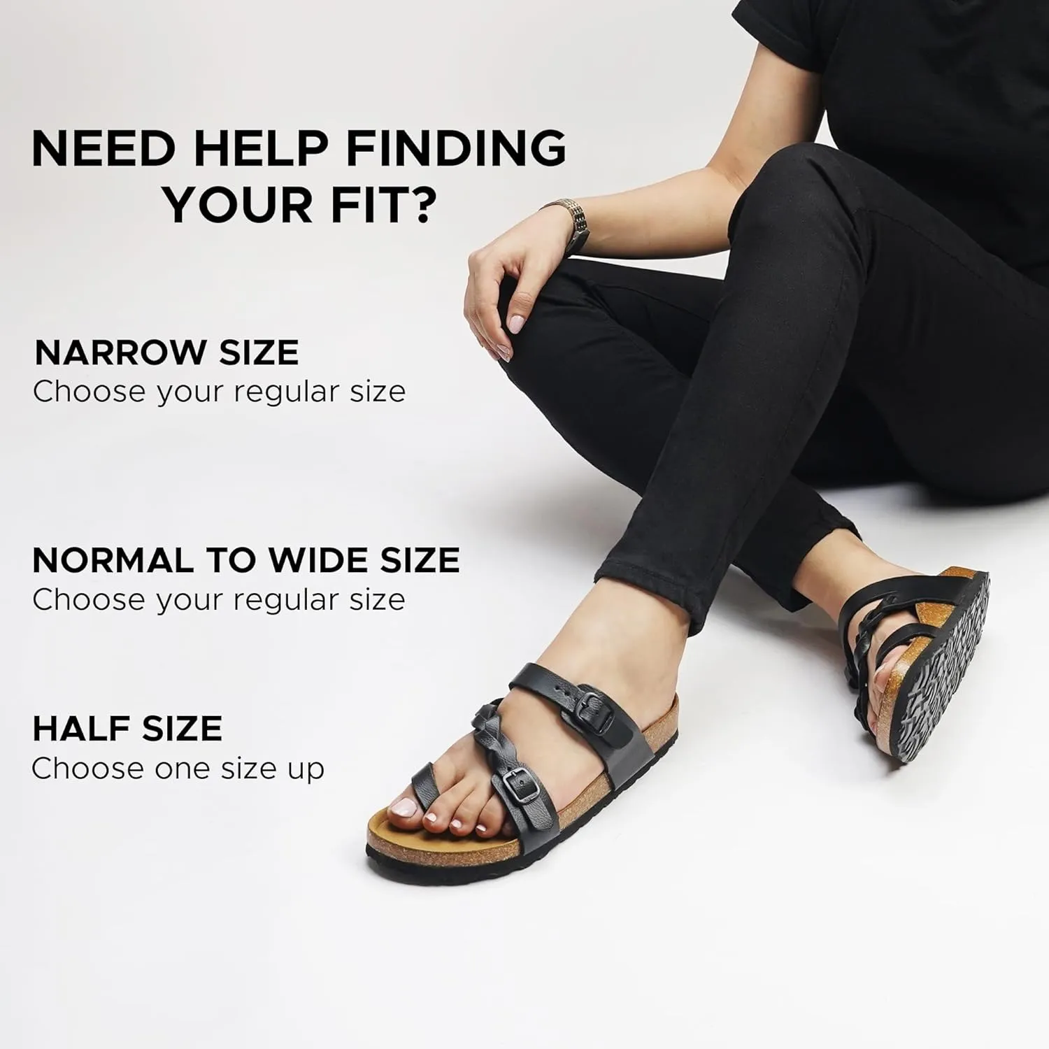 AEROTHOTIC Comfy Memory Foam Cork Sandals for Women Cute Dressy Adjustable Strappy Split Toe Slip On Vacation Essentials Women Footwear Open Toe Arch Support Slides