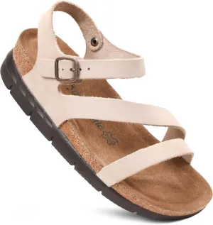AEROTHOTIC Leather Platform Sandals with Arch Support Strappy Memory Foam Comfortable Slip On Perfect for Outing Party Everyday Wedge Sandals for Women