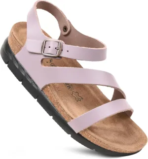 AEROTHOTIC Leather Platform Sandals with Arch Support Strappy Memory Foam Comfortable Slip On Perfect for Outing Party Everyday Wedge Sandals for Women
