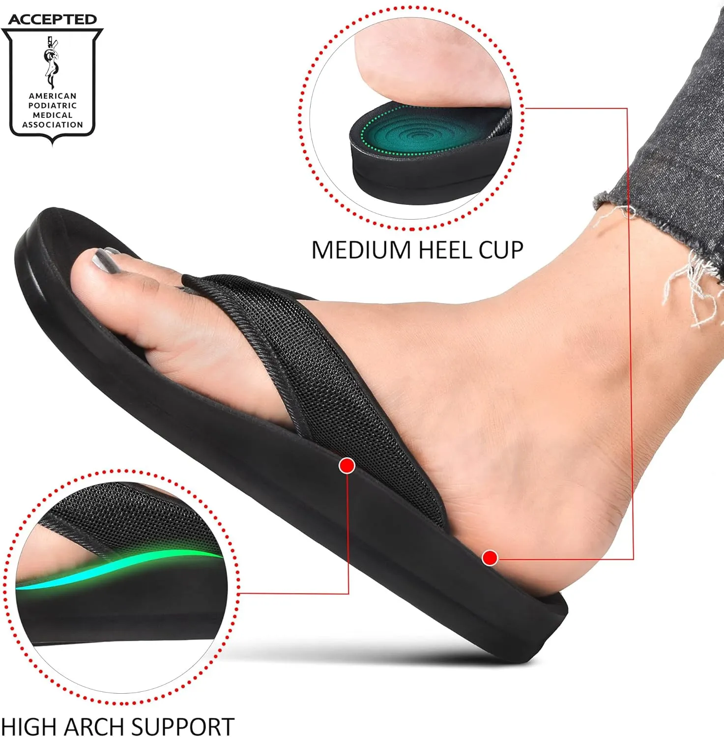 AEROTHOTIC Women's Enhalus Arch Support Thong Sandals