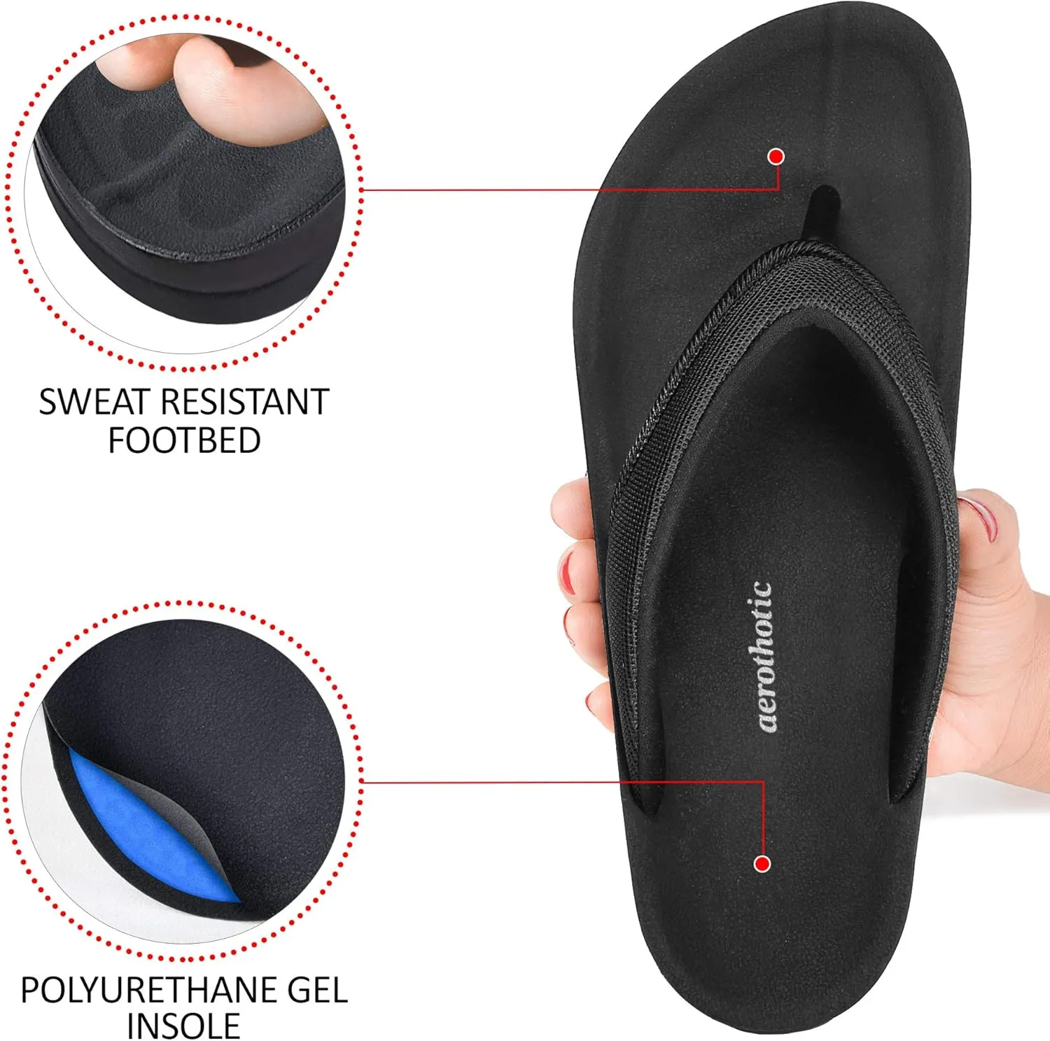 AEROTHOTIC Women's Enhalus Arch Support Thong Sandals