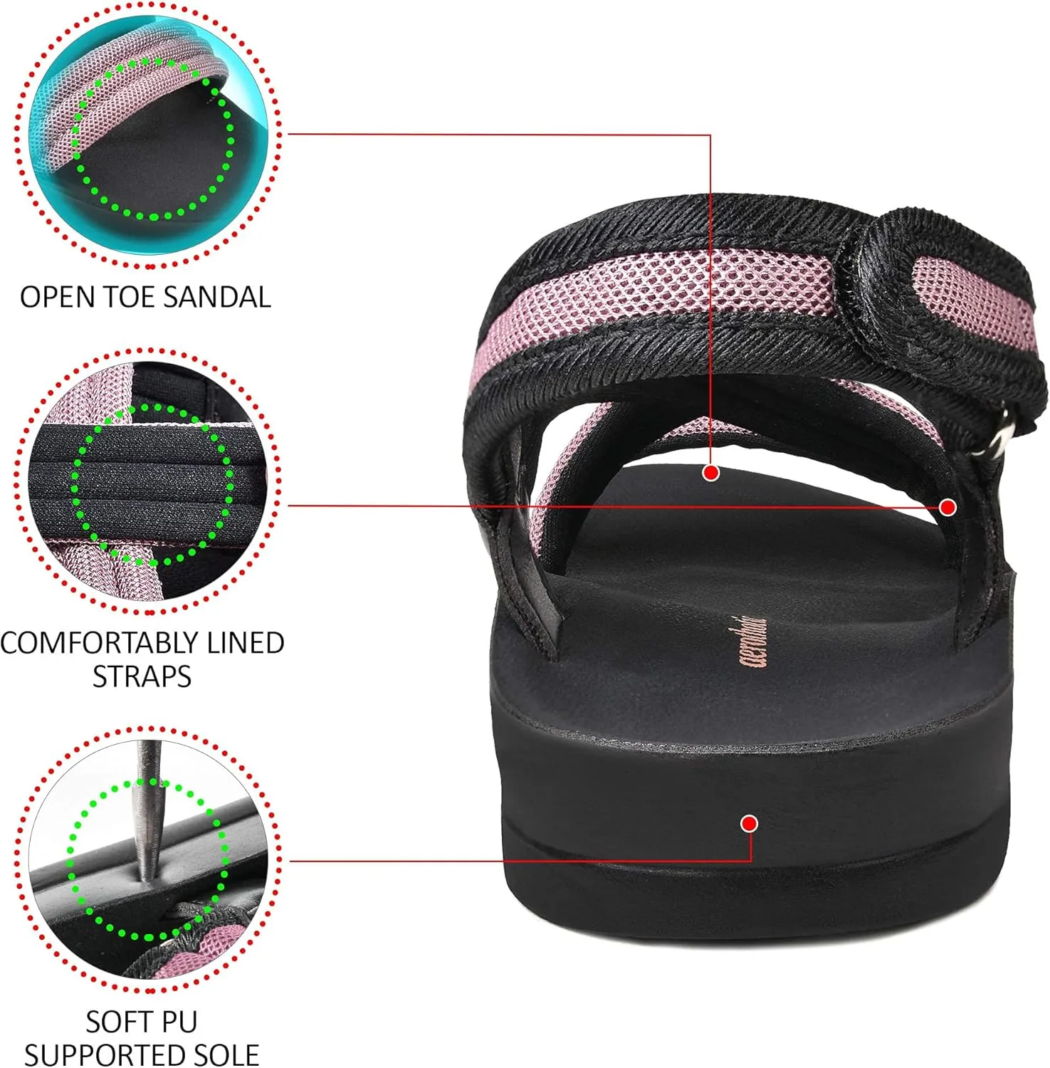 AEROTHOTIC Women's Hadal Arch Support Slingback Travel Essentials Sandals