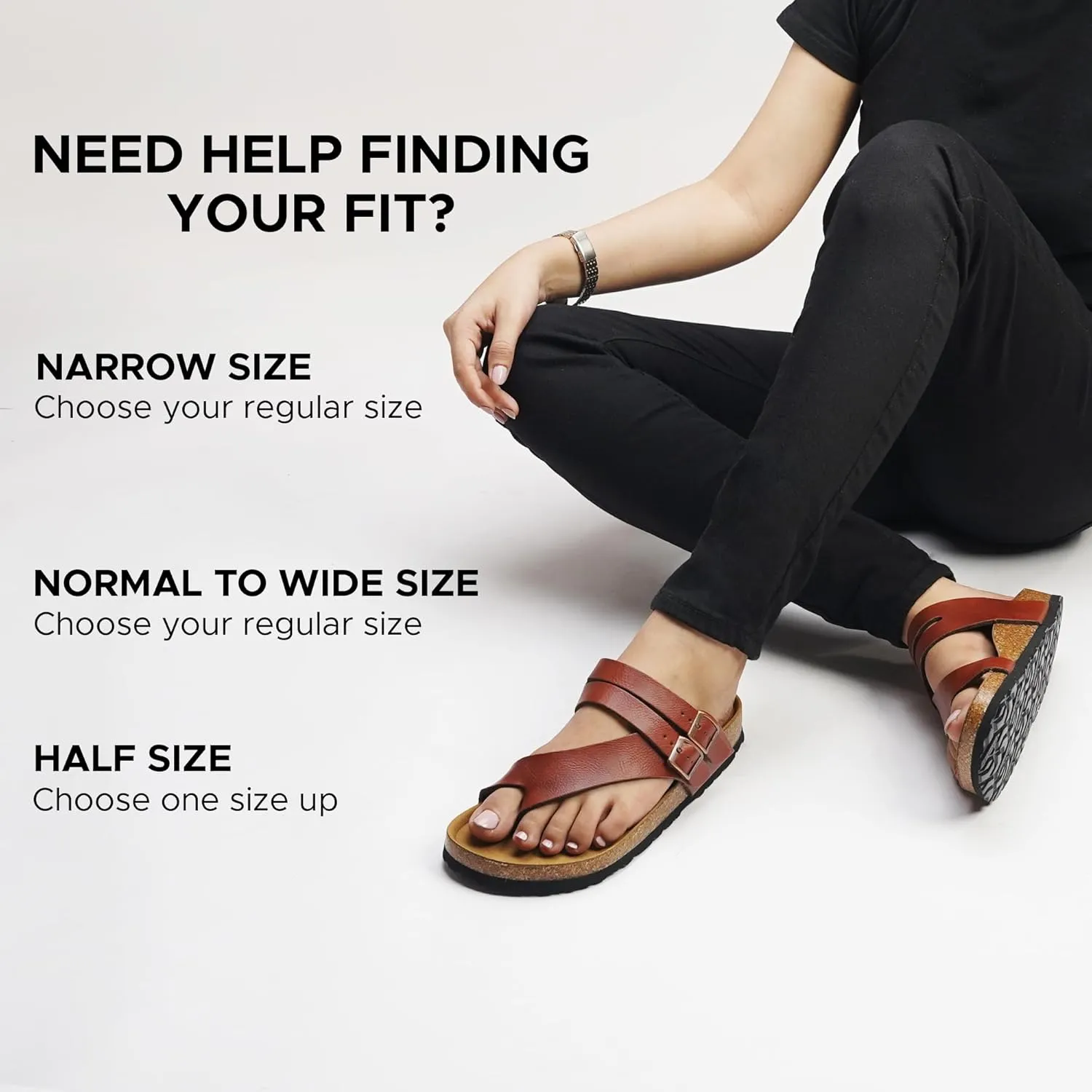AEROTHOTIC Womens Strappy Slip-On Modern Memory Foam Cushion Footbed Outdoor Adjustable Buckle Cork Footbed Slides for Sandals with Comfortable Arch Support