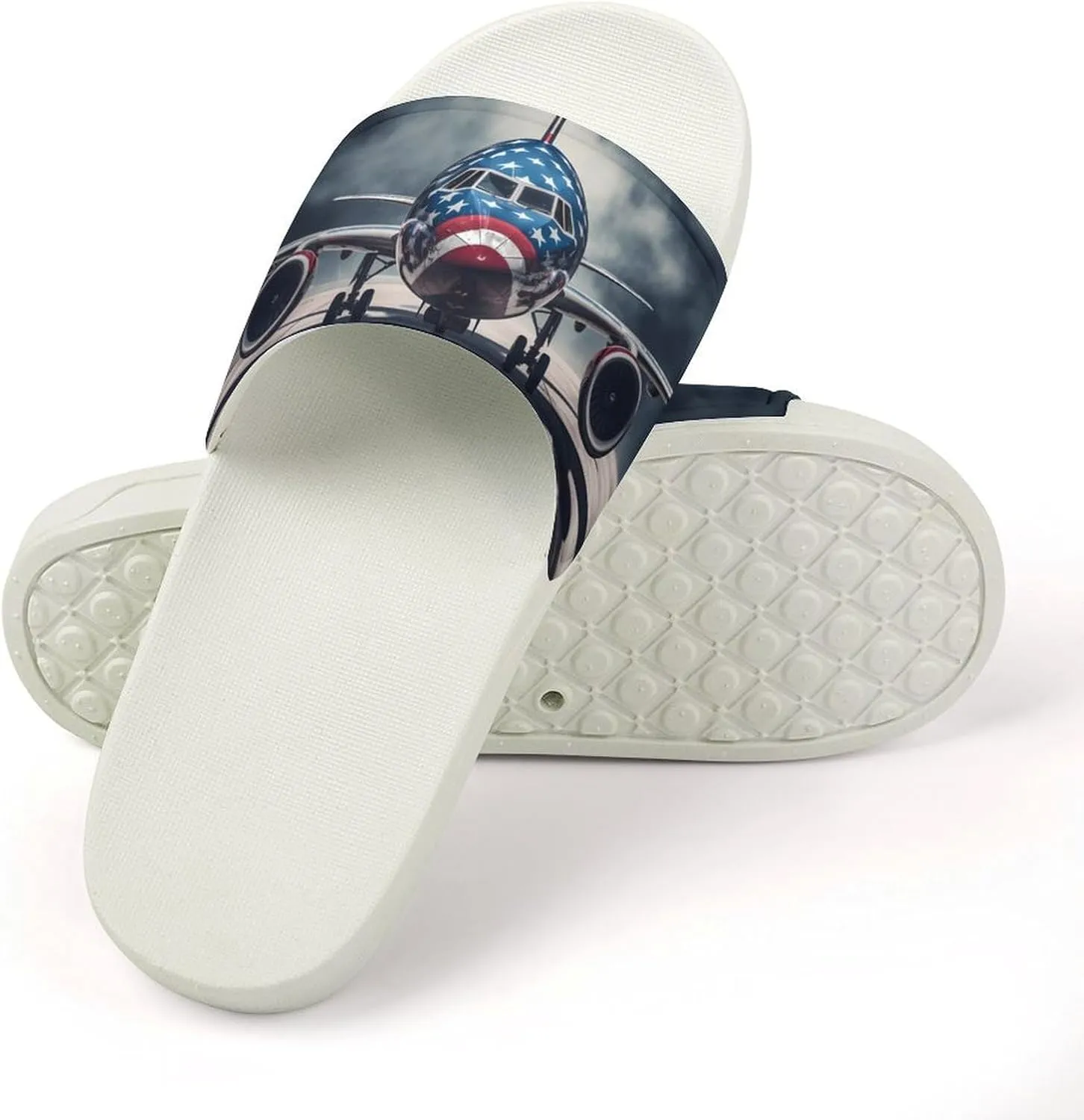 Aircraft Jets Home Slipper PVC Open Toe Shower Shoes Non-Slip Bathroom Sandals Pool Sandals for Men Women