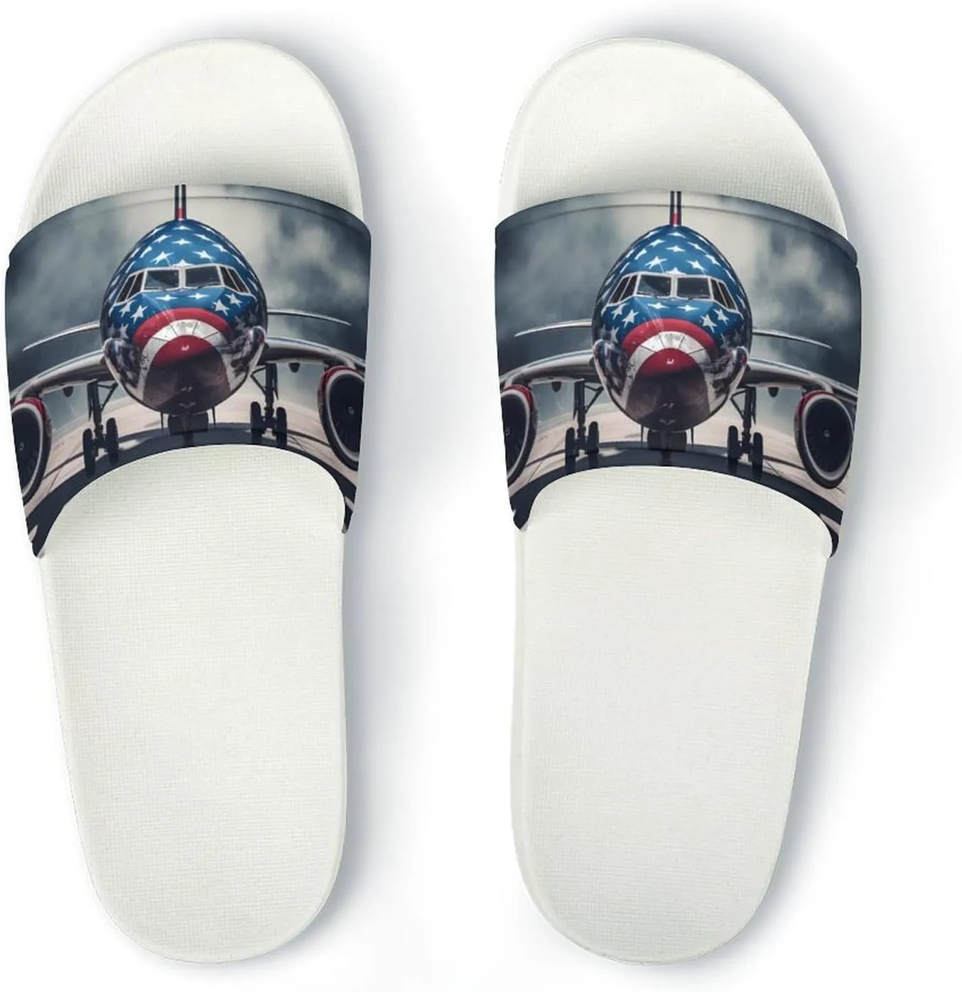 Aircraft Jets Home Slipper PVC Open Toe Shower Shoes Non-Slip Bathroom Sandals Pool Sandals for Men Women