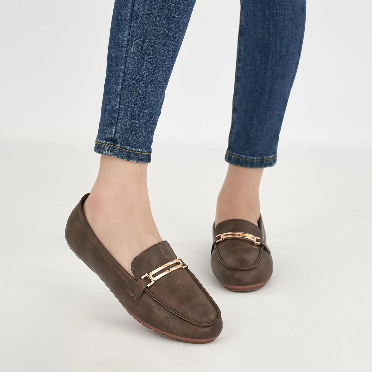 Alicegana Penny Loafers for Women Comfortable - Dress Casual Slip On Flat Shoes for Walking Business Work Driving Office