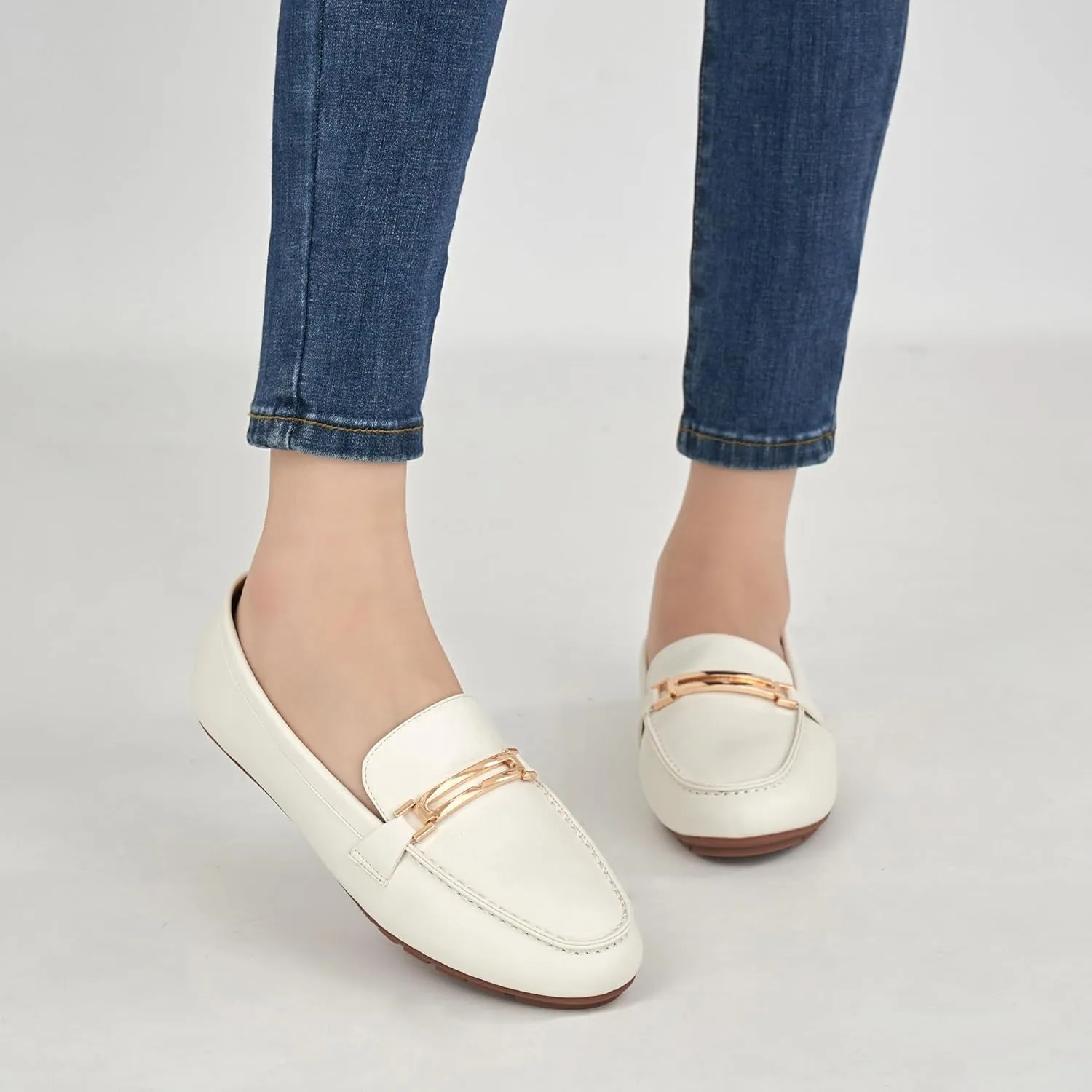 Alicegana Penny Loafers for Women Comfortable - Dress Casual Slip On Flat Shoes for Walking Business Work Driving Office