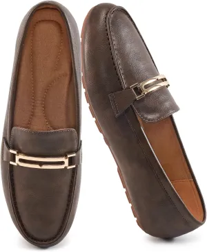 Alicegana Penny Loafers for Women Comfortable - Dress Casual Slip On Flat Shoes for Walking Business Work Driving Office