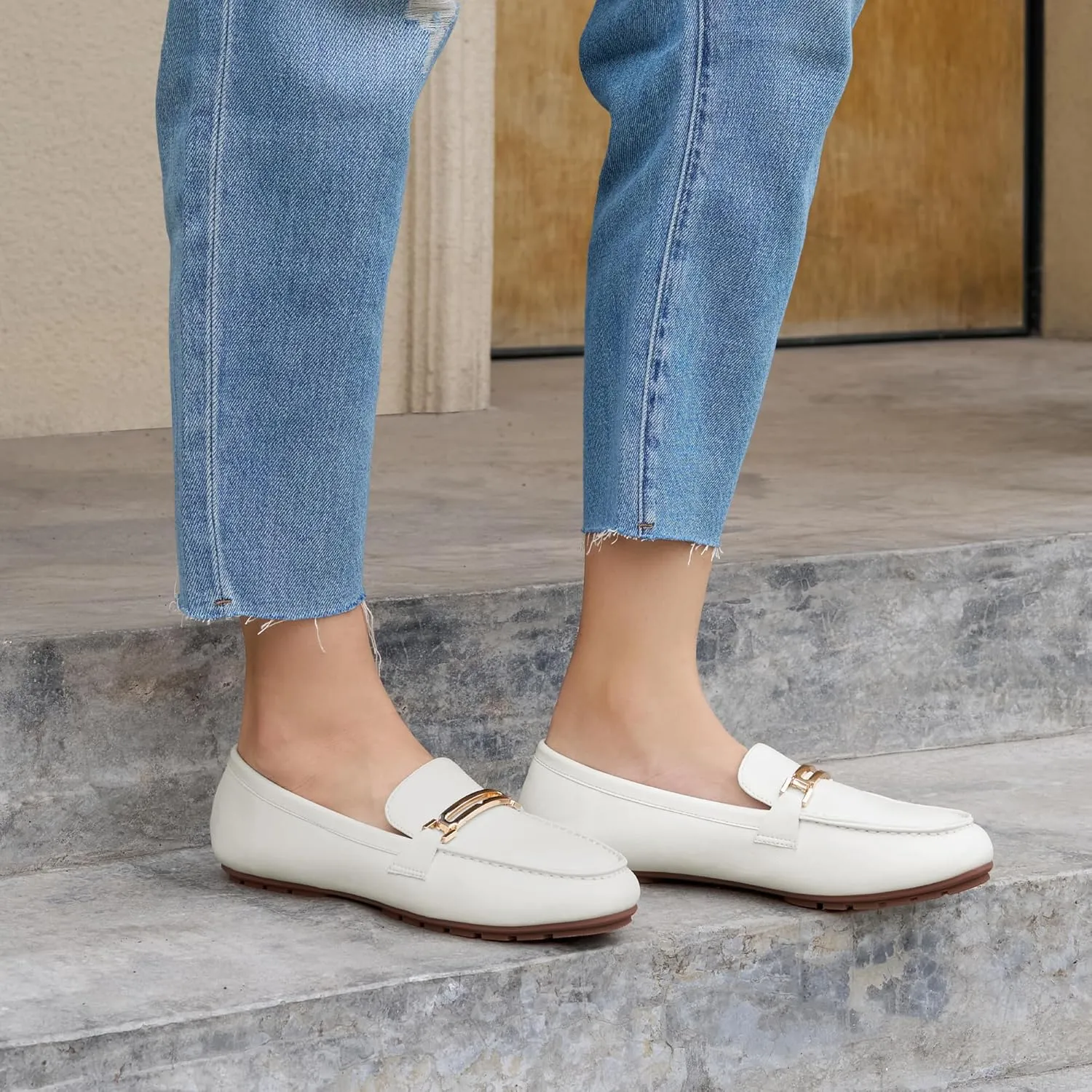 Alicegana Penny Loafers for Women Comfortable - Dress Casual Slip On Flat Shoes for Walking Business Work Driving Office