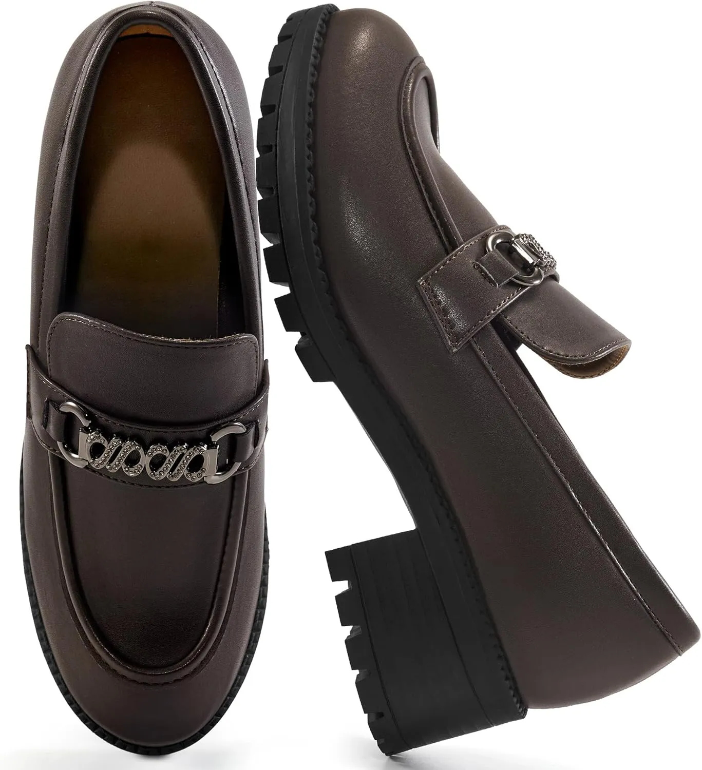 Alicegana Platform Loafers for Women Chunky: Comfortable Penny Loafer Fashion Casual Slip On Walking Shoes