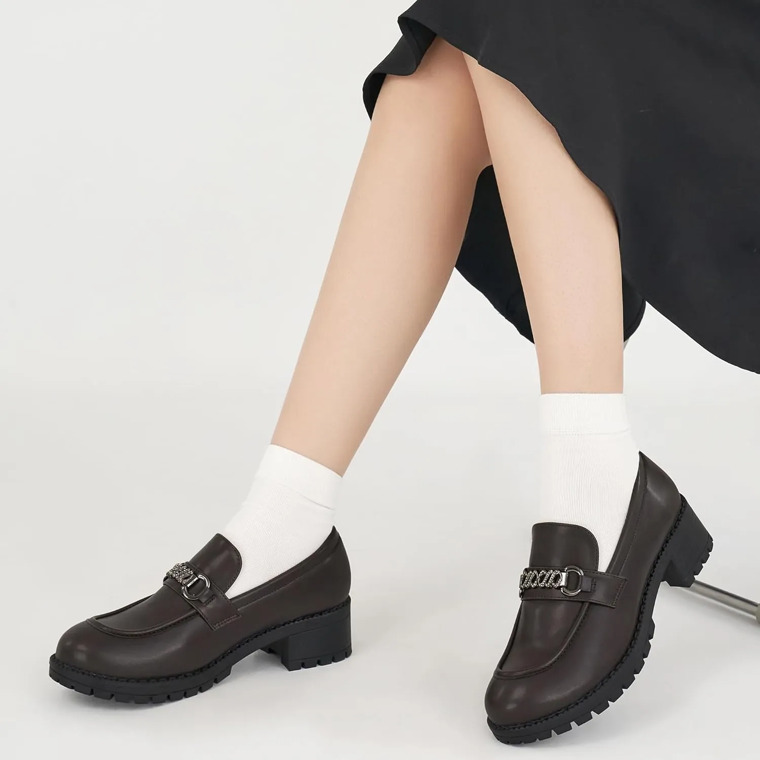 Alicegana Platform Loafers for Women Chunky: Comfortable Penny Loafer Fashion Casual Slip On Walking Shoes