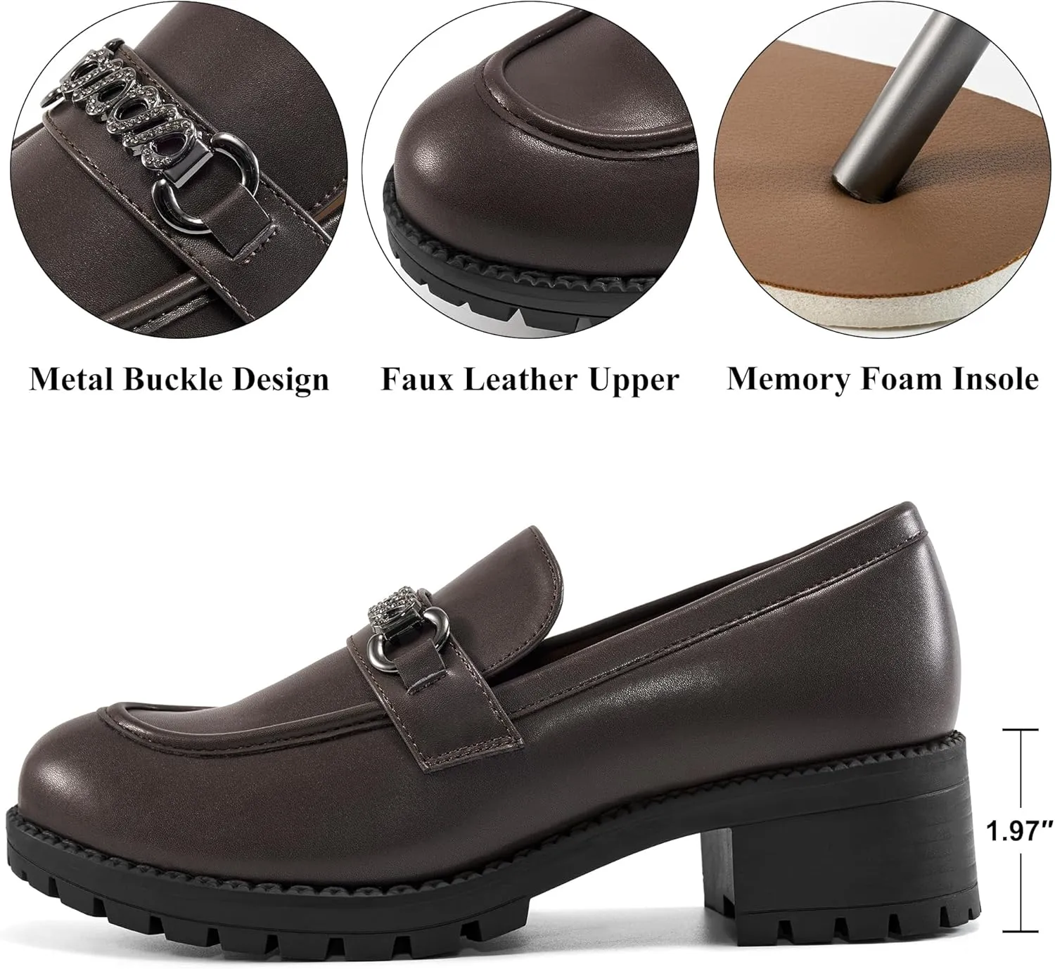Alicegana Platform Loafers for Women Chunky: Comfortable Penny Loafer Fashion Casual Slip On Walking Shoes