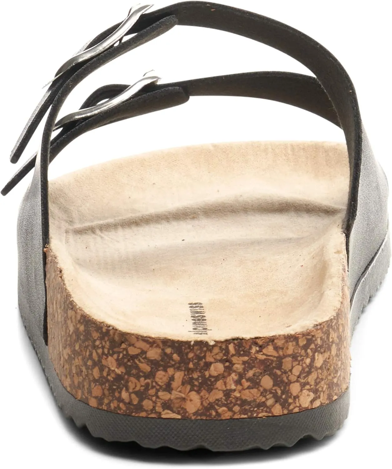 Alpine Swiss Womens Double Strap Contour Sandals | Adjustable Buckle Slides | Vegan Leather Footbed Sandals | Ergonomic Cork-Inspired Sole | Casual Summer Footwear Slip On Slides with Buckles