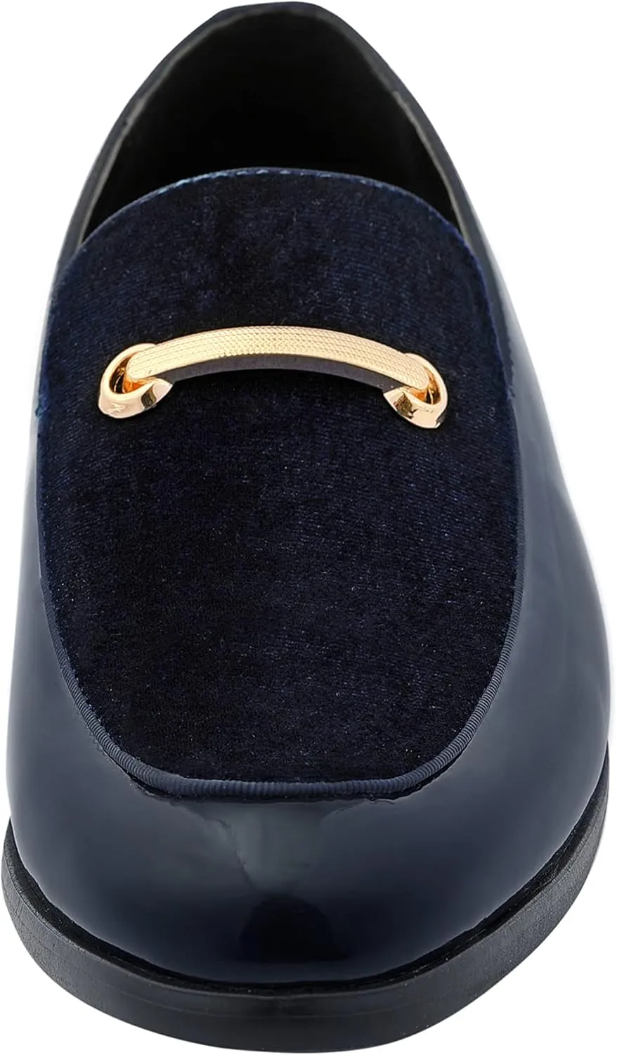 Amali Fay Velvet Men’s Slip-On Shoes with Gold Chain Ornament Dress Shoes for Men Velvet Formal Loafers for Men The Original Smoking Men Tuxedo Dress Shoes