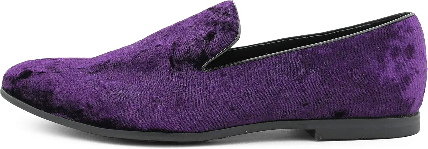 Amali Hauser2 - Men's Slippers - Mens Loafers - Designer Shoes for Men - Crushed Velvet, Luxurious, Mens Casual Shoes - Mens Slip On Shoes- Tuxedo Shoes