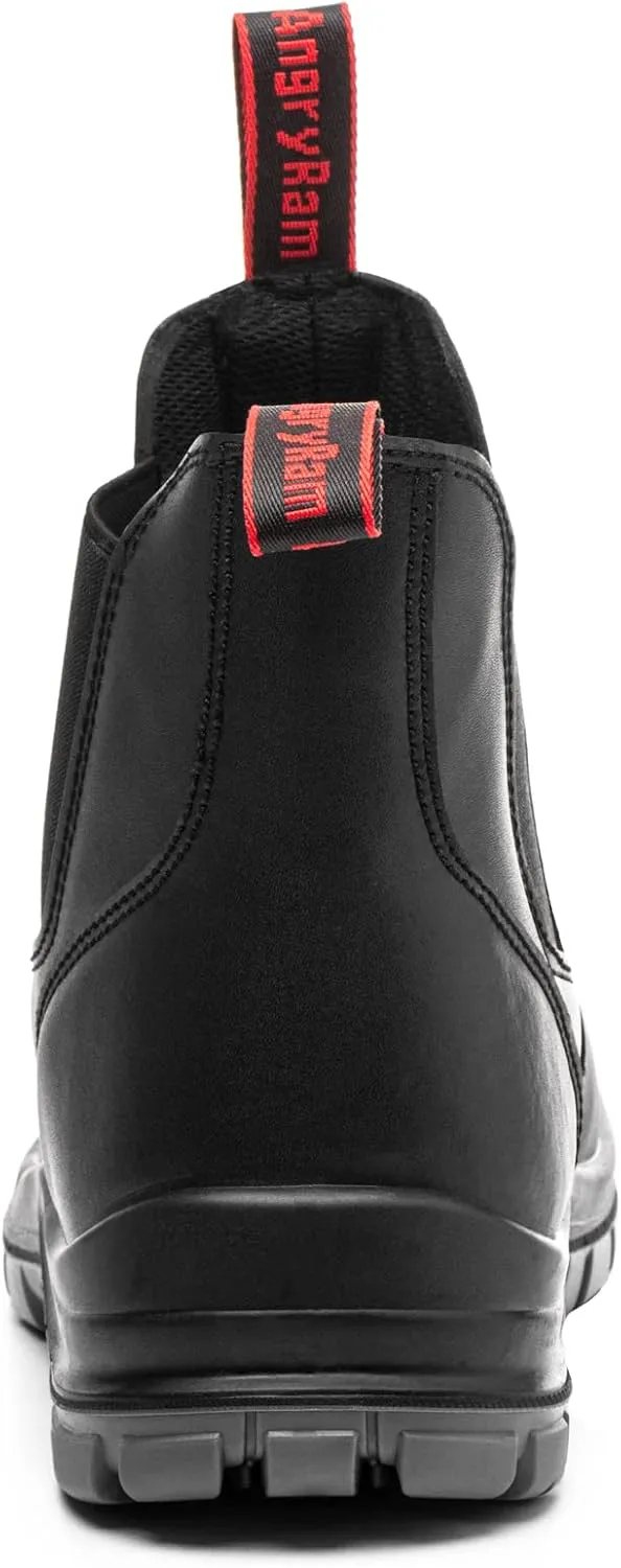 ANGRYRAM Steel Toe Slip on Work Boots for Men Waterproof Chelsea Industrial & Construction Shoes, Lightweight Comfortable Slip Resistant Safety boots