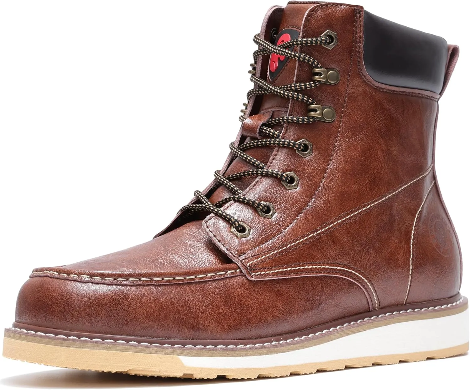 ANGRYRAM Work Boots for Men Steel/Soft Toe Boots,Waterproof Slip Resistant Industrial & Construction Work Boots