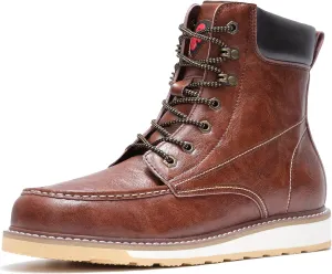 ANGRYRAM Work Boots for Men Steel/Soft Toe Boots,Waterproof Slip Resistant Industrial & Construction Work Boots