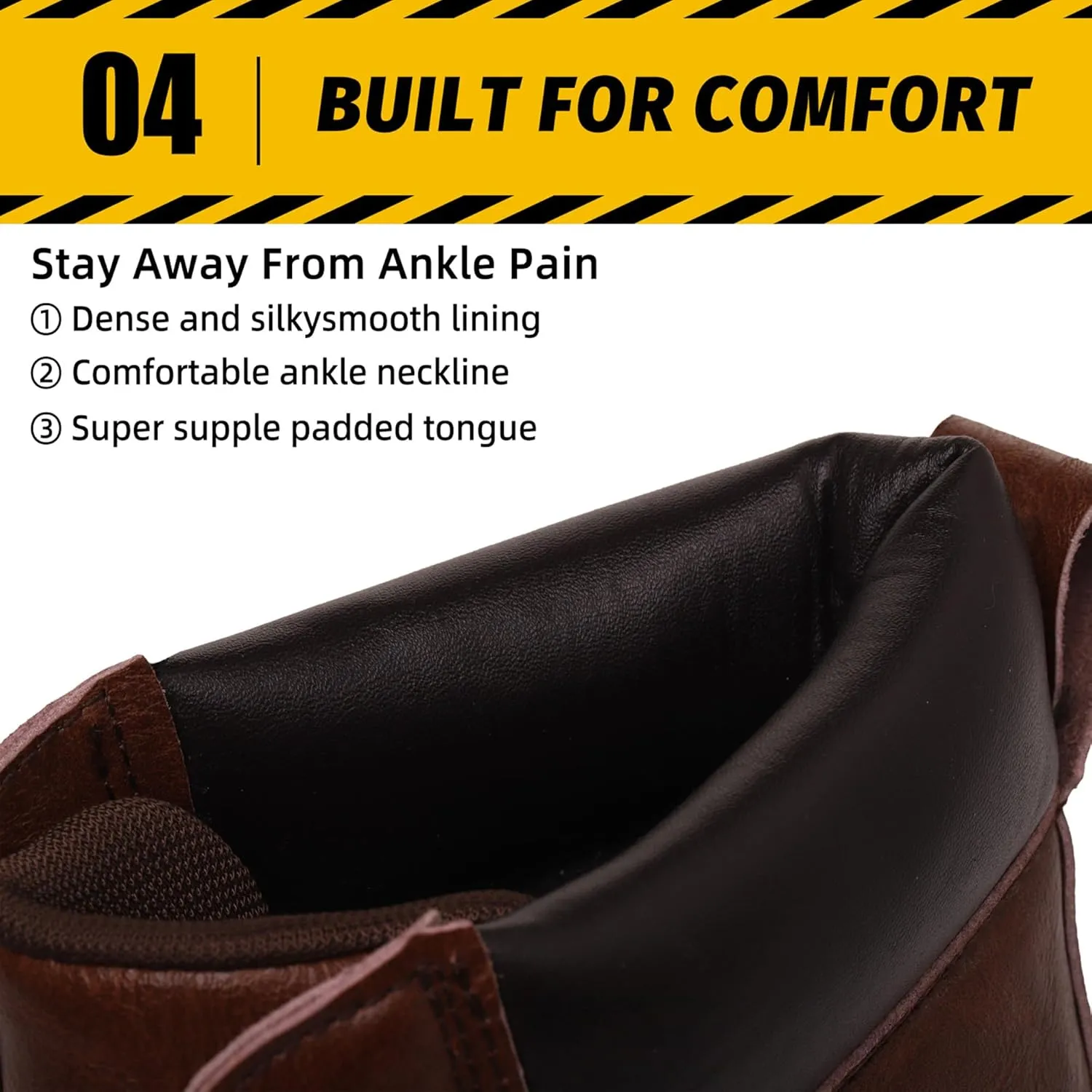 ANGRYRAM Work Boots for Men Steel/Soft Toe Boots,Waterproof Slip Resistant Industrial & Construction Work Boots