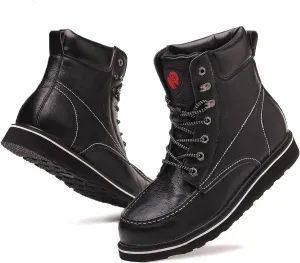 ANGRYRAM Work Boots for Men Steel/Soft Toe Boots,Waterproof Slip Resistant Industrial & Construction Work Boots