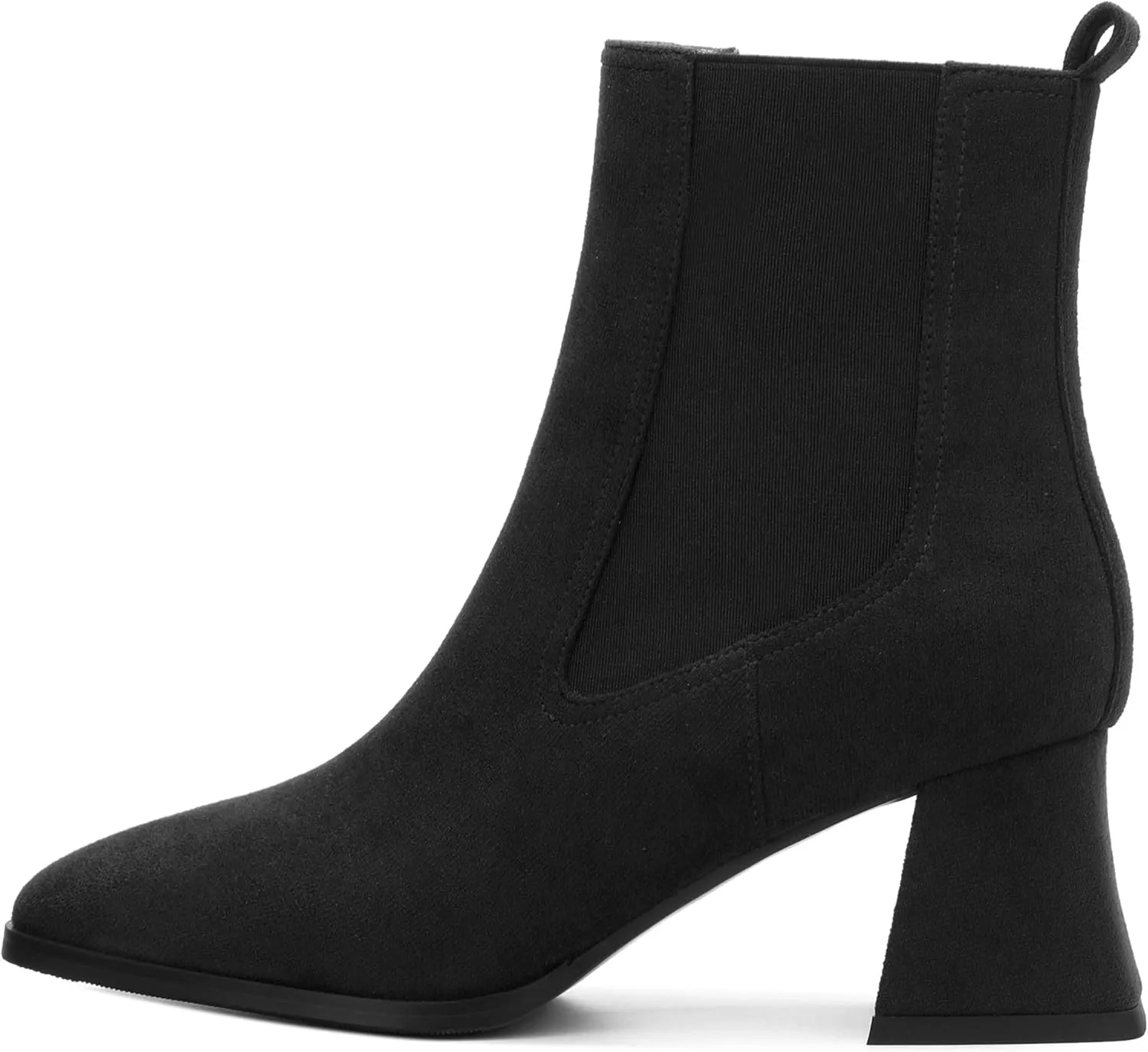 Ankle Boots for Women，Fashionable Soft Elastic Ankle Boots，Square Toe Chunky Mid Heel Women's Ankle Booties