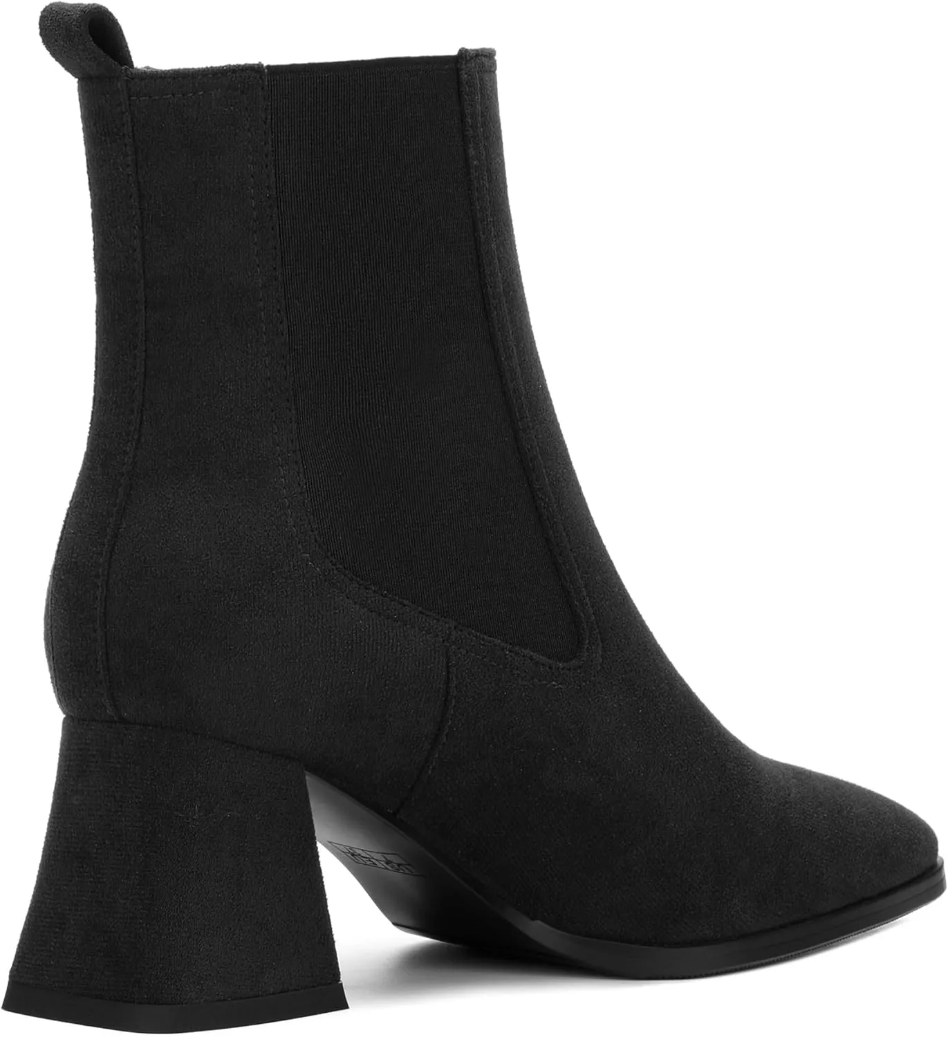Ankle Boots for Women，Fashionable Soft Elastic Ankle Boots，Square Toe Chunky Mid Heel Women's Ankle Booties