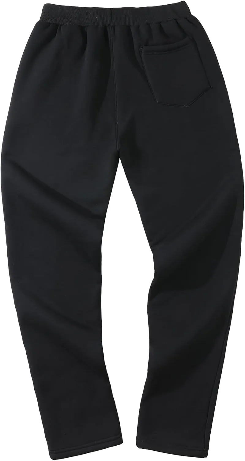 Aprsfn Men's Sherpa Lined Sweatpants Thicken Warm Athletic Pants Sports Jogger