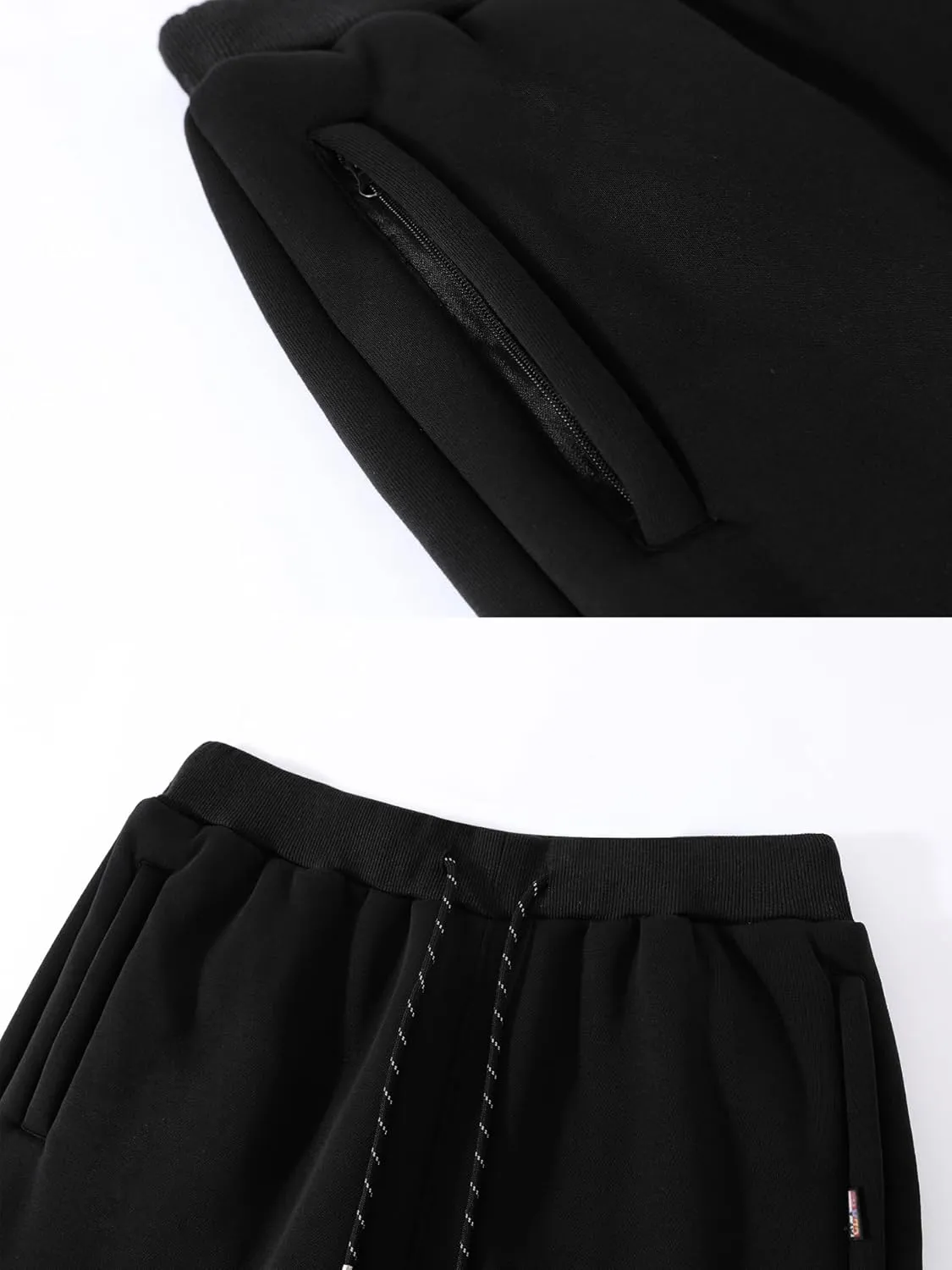 Aprsfn Men's Sherpa Lined Sweatpants Thicken Warm Athletic Pants Sports Jogger