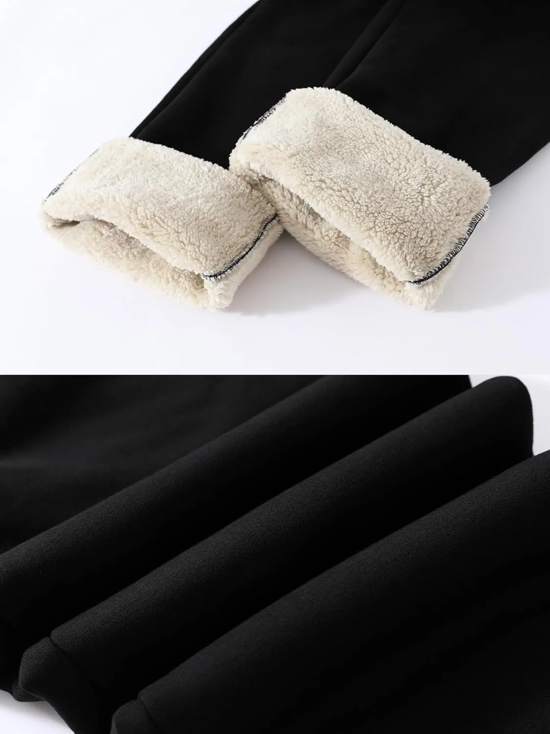Aprsfn Men's Sherpa Lined Sweatpants Thicken Warm Athletic Pants Sports Jogger