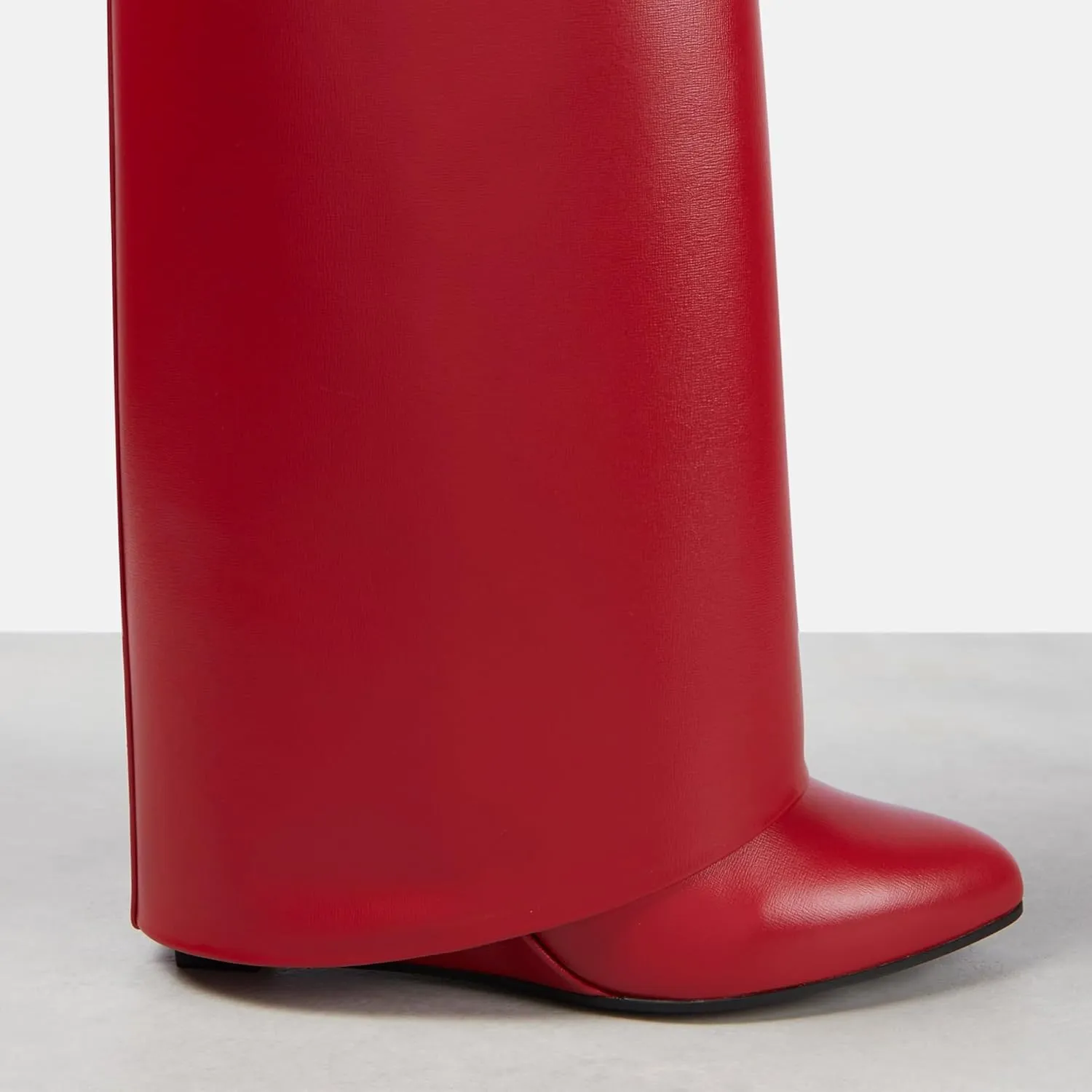 Arqa Fold Over Knee High Boots for Women Covered Wedge Heel Padlock Boot Almond Toe Wide Calf Pull-on Fashion Boots Party Shoes