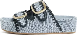Arqa Raffia Platform Sandals for Women Open Toe Natural Straw Footbed Slides Comfortable Casual Adjustable Buckle Strap Woven Flatform Sandal Summer Beach Wedge Heel Slippers
