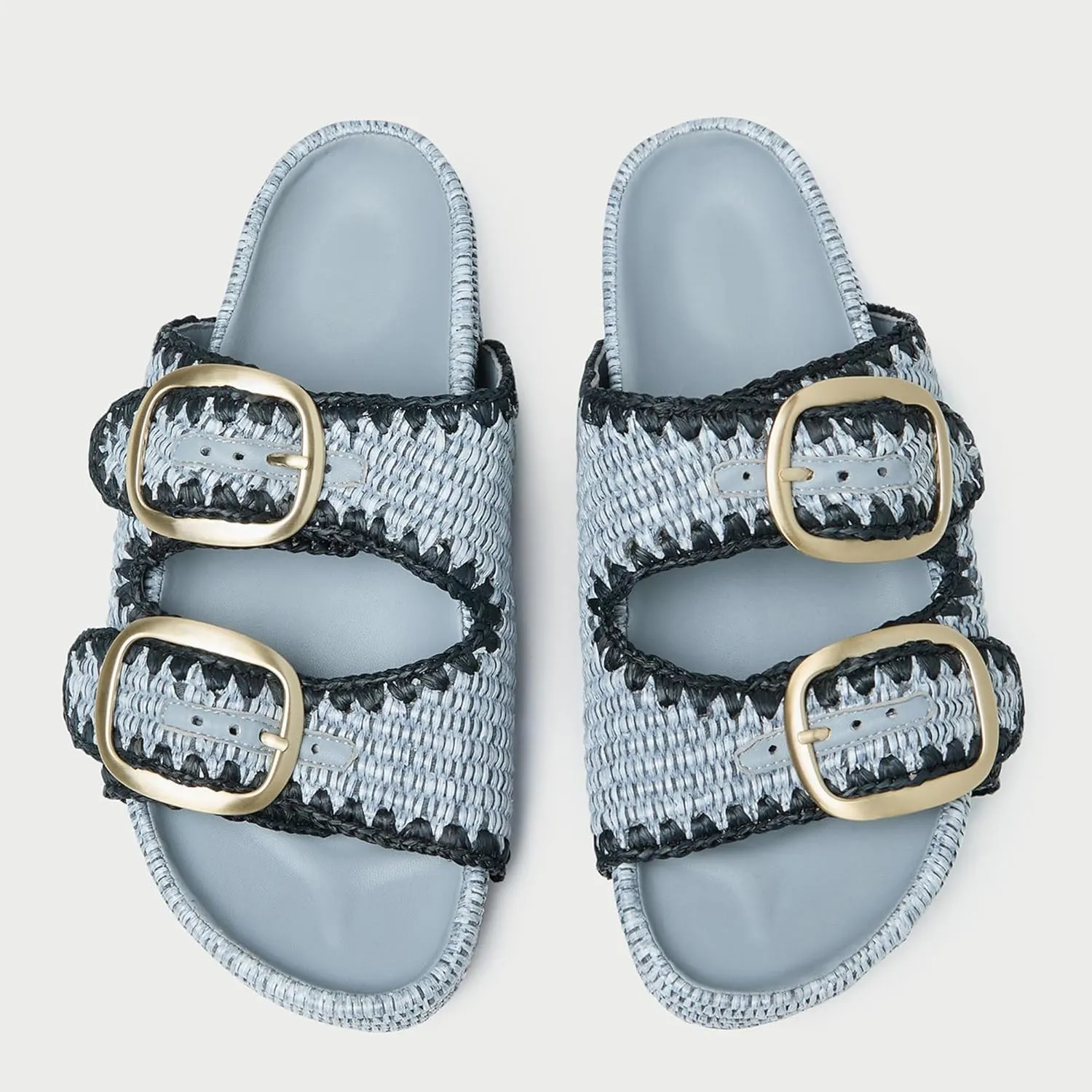 Arqa Raffia Platform Sandals for Women Open Toe Natural Straw Footbed Slides Comfortable Casual Adjustable Buckle Strap Woven Flatform Sandal Summer Beach Wedge Heel Slippers