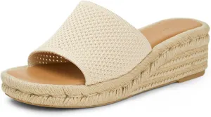 Arromic Women's Espadrilles Wedge Platform Sandals Comfortable Slip On Slides for Women Summer Beach Casual Outdoor Dress Heels Shoes