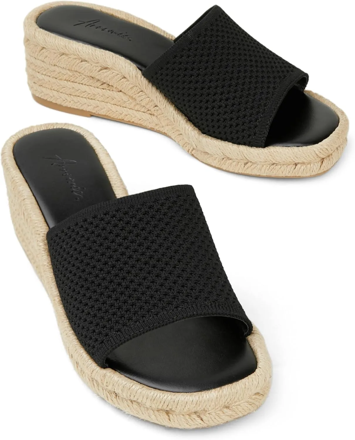 Arromic Women's Espadrilles Wedge Platform Sandals Comfortable Slip On Slides for Women Summer Beach Casual Outdoor Dress Heels Shoes