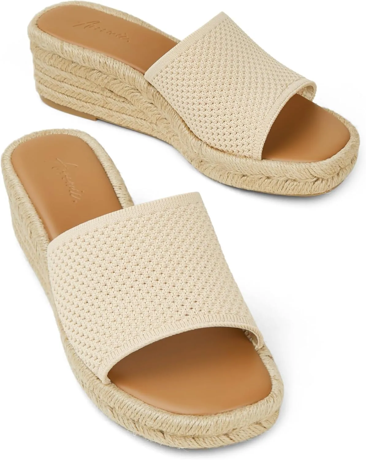 Arromic Women's Espadrilles Wedge Platform Sandals Comfortable Slip On Slides for Women Summer Beach Casual Outdoor Dress Heels Shoes