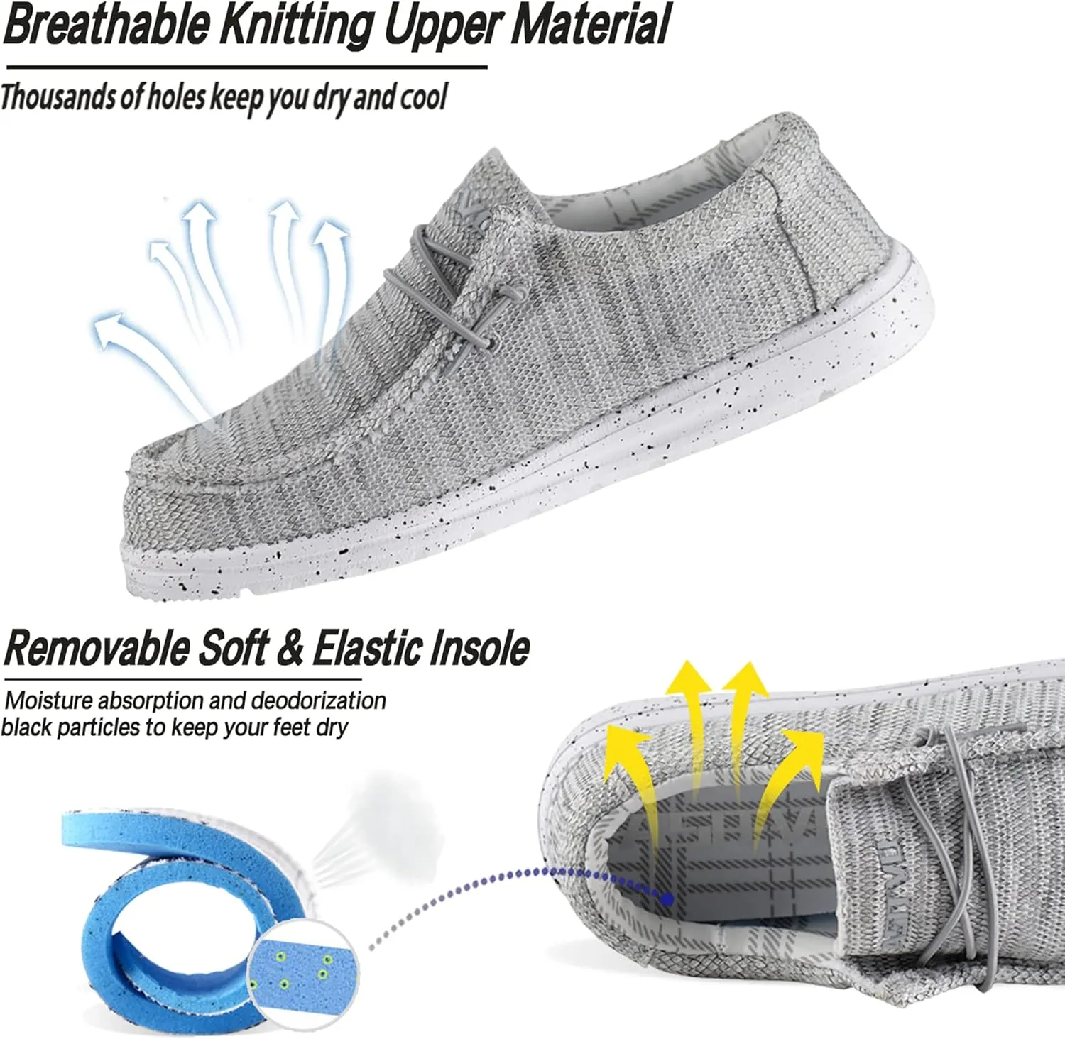 ASITVO Men's Wide Loafers & Slip-ons|Big Size Casual Slip on Walking Shoes|Width Toe Box
